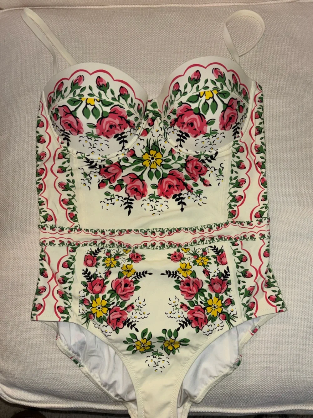 NWT Tory Burch White Floral One-Piece Swimsuit - Picture 2 of 4